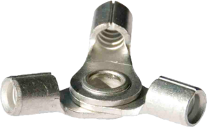 Unisolierter 3-fach Kabelschuh, 4,0-6,0 mm², AWG 12 bis 10, 4 mm, M4, metall