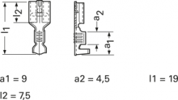 Unisolierte Flachsteckhülse, 6,3 x 0,8 mm, 1,5 bis 2,5 mm², AWG 18 bis 14, Messing, verzinnt, 3833.67