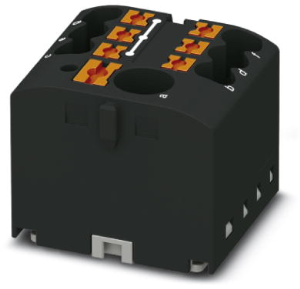 Verteilerblock, Push-in-Anschluss, 0,14-4,0 mm², 7-polig, 24 A, 6 kV, schwarz, 3273344