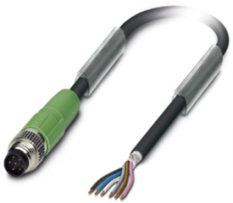 Sensor-Aktor Kabel, M8-Kabelstecker, gerade auf offenes Ende, 6-polig, 3 m, PUR, schwarz, 1.5 A, 1522309