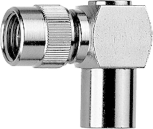 Koaxial-Adapter, 50 Ω, FME-Stecker auf Mini-UHF-Stecker, abgewinkelt, 100024364