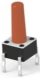 Kurzhubtaster, Schließer, 50 mA/24 VDC, unbeleuchtet, Betätiger (braun, L 9.4 mm), 0,98 N, THT