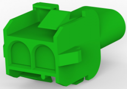 Buchsengehäuse, 2-polig, RM 6.35 mm, gerade, grün, 1-480699-5