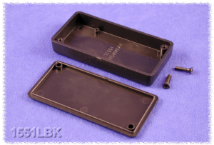 ABS Miniatur-Gehäuse, (L x B x H) 80 x 40 x 15 mm, schwarz (RAL 9005), IP54, 1551LBK
