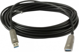 USB3.0 AOC Kabel, A-A, St-Bu.,Schwarz 20 m