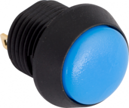 Drucktaster, 1-polig, blau, unbeleuchtet, 0,4 A/32 V, Einbau-Ø 12 mm, IP67, FL12NB