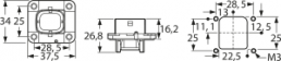 Gehäuseflansch für RJ45-Steckverbinder, blau, Y-CONFLANGE-10