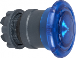 Drucktaster, tastend, Bund rund, blau, Frontring schwarz, Einbau-Ø 22 mm, ZB5AW763