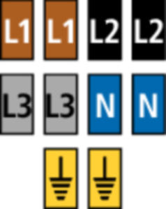 Polyamid Kabelmarkierer, Aufdruck "L1, L2, L3, N, Symbol: Erde", (L x B x H) 3 x 6.4 x 5 mm, max. Bündel-Ø 2.8 mm, 561-01300