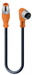 Sensor-Aktor Kabel, M12-Kabelstecker, gerade auf M12-Kabeldose, abgewinkelt, 5-polig, 1 m, PVC, schwarz, 4 A, 51509
