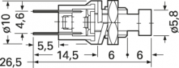 Drucktaster, schwarz, unbeleuchtet, 1 A/225 V, Einbau-Ø 7 mm, MARUSHIN, PUSH-OFF
