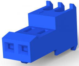 Buchsengehäuse, 2-polig, RM 2.54 mm, abgewinkelt, blau, 3-640622-2