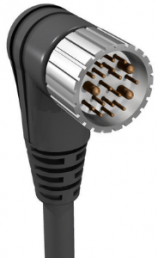 Sensor-Aktor Kabel, M23-Kabelstecker, abgewinkelt auf offenes Ende, 12-polig, 10 m, PUR, schwarz, 8 A, 934636560