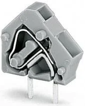 Leiterplattenklemme, 1-polig, RM 5 mm, 0,08-2,5 mm², 24 A, Käfigklemme, hellgrau, 236-743