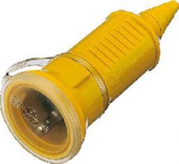 Schuko-Kupplung gerade, 3 x 2,5 mm², gelb, 16 A/250 V, IP44