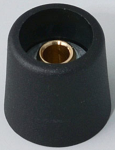 Drehknopf, 4 mm, Kunststoff, schwarz, Ø 16 mm, H 16 mm, A3116049