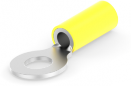 Isolierter Ringkabelschuh, 2,62-6,64 mm², AWG 12 bis 10, 6.3 mm, M6, gelb