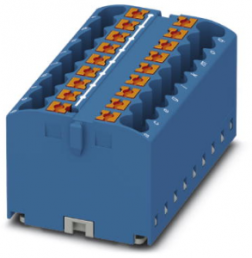 Verteilerblock, Push-in-Anschluss, 0,14-4,0 mm², 18-polig, 24 A, 6 kV, blau, 3273310