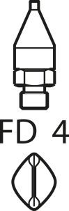 Dualdüse, Rundform, Ø 1.5 mm, (L) 10 mm, FD4