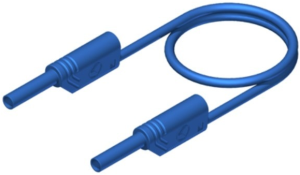 Messleitung mit (2 mm Stecker, gefedert, gerade) auf (2 mm Stecker, gefedert, gerade), 2 m, blau, PVC, 1,0 mm², CAT III