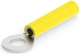 Isolierter Ringkabelschuh, 2,62-6,64 mm², AWG 12 bis 10, 6.35 mm, M6, gelb