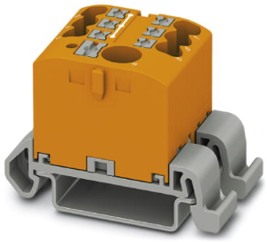 Verteilerblock, Push-in-Anschluss, 0,14-4,0 mm², 7-polig, 24 A, 8 kV, orange, 3273216