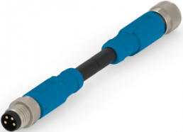 Sensor-Aktor Kabel, M8-Kabelstecker, gerade auf M8-Kabeldose, gerade, 4-polig, 1 m, PVC, schwarz, 3 A, T4062113004-002
