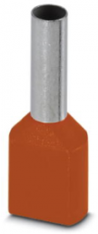 Isolierte Doppel-Aderendhülse, 4,0 mm², 23 mm/12 mm lang, DIN 46228/4, orange, 1213204