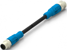 Sensor-Aktor Kabel, M12-Kabelstecker, gerade auf M12-Kabeldose, gerade, 5-polig, 0.5 m, PVC, schwarz, 4 A, T4162113005-001