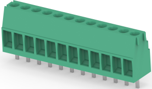 Leiterplattenklemme, 12-polig, RM 3.5 mm, 0,05-2 mm², 12 A, Käfigklemme, grün, 1-284391-2