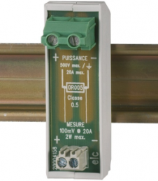 DIN-Schiene Shunt 100 mV, 20 A für Digitale oder analoge Einbaumessgeräte, SH100 20