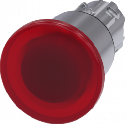 Pilzdrucktaster, beleuchtbar, rastend, Bund rund, rot, Einbau-Ø 22.3 mm, 3SU1051-1EA20-0AA0