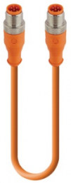 Sensor-Aktor Kabel, M12-Kabelstecker, gerade auf M12-Kabelstecker, gerade, 5-polig, 0.3 m, PVC, orange, 4 A, 74624