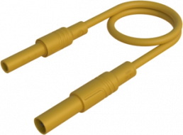 Messleitung mit (4 mm Stecker, gerade) auf (4 mm Buchse, gerade), 1 m, gelb, PVC, 2,5 mm², CAT III