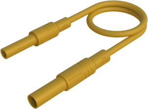 Messleitung mit (4 mm Stecker, gerade) auf (4 mm Buchse, gerade), 2 m, gelb, PVC, 2,5 mm², CAT III