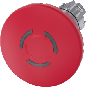 Not-Halt-Pilzdrucktaster, beleuchtet, 22mm, rund,Metall, hochglanz, rot, 60mm, 3SU10511JB200AA0