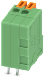 Leiterplattenklemme, 2-polig, RM 2.54 mm, 0,14-0,5 mm², 6 A, Federklemmanschluss, grün, 1789618