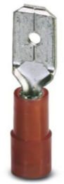 Flachstecker, 6,3 x 0,8 mm, L 22 mm, isoliert, gerade, rot, 0,5-1,5 mm², AWG 20-16, 3240058