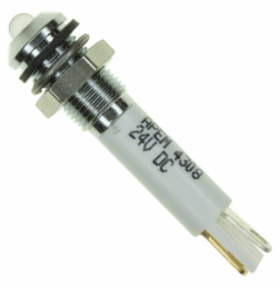 LED-Signalleuchte, 24 V (DC), weiß, 1.2 cd, Einbau-Ø 6 mm, RM 1.25 mm, LED Anzahl: 1