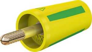 Spreiz-Adapter zum Festschrauben in Ø 4 mm-Buchsen, CAT II, grün/gelb