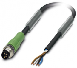 Sensor-Aktor Kabel, M8-Kabelstecker, gerade auf offenes Ende, 4-polig, 1.5 m, PVC, schwarz, 4 A, 1415542