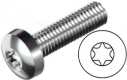 Linsenkopfschraube, TX, M2,5, Ø 5 mm, 12 mm, Edelstahl, ISO 14583