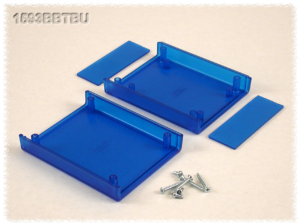 ABS Gerätegehäuse, (L x B x H) 95 x 76 x 30 mm, blau/transparent, IP54, 1593BBTBU