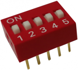 DIP-Schalter, 5-polig, gerade, 25 mA/24 VDC, DX9A05C