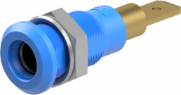 4 mm Buchse, Steckanschluss, Einbau-Ø 8.1 mm, blau, 64.3040-23