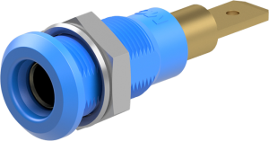 4 mm Buchse, Steckanschluss, Einbau-Ø 8.1 mm, blau, 64.3040-23