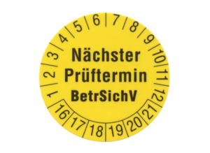 Prüfstatus-Etikette, schwarz auf gelb, 2145963