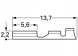 Unisolierte Flachsteckhülse, 0,3 bis 0,5 mm², AWG 24 bis 20, Messing, verzinnt, 1359.68