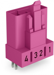 Stecker, 4-polig, pink, 890-894