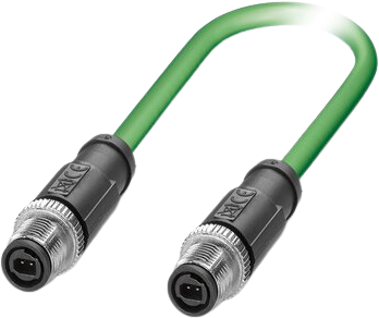 Sensor-Aktor Kabel, M12-SPE-Kabelstecker, gerade auf M12-SPE-Kabelstecker, gerade, 2-polig, 10 m, PUR, grün, 1478380